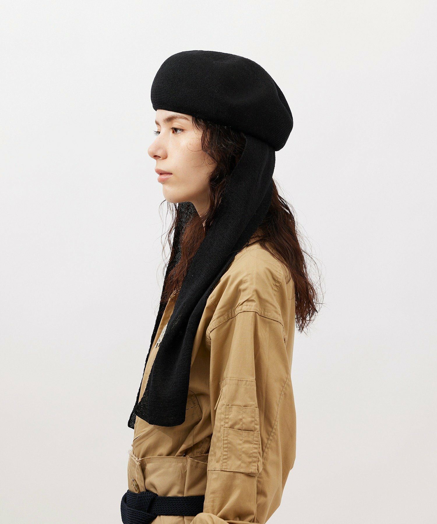 La Maison de Lyllis/(U)WU ウー ニットスカーフ付きベレー帽 MADE IN JAPAN 日本製 ラメゾンドリリス 2241022